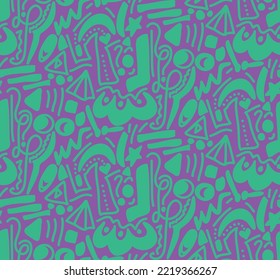 Resumen Dibujo Mano Formas Geométricas Iconos Símbolos Doodle Patrón vectorial sin Marea Fondo aislado