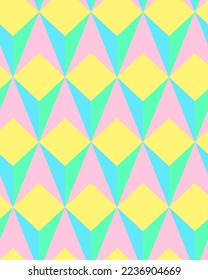 Abstract Hand Drawing Geometric Shapes Triangles Squares Seamless Vector Pattern Isolated Background