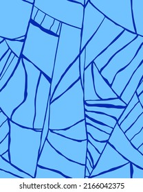 Abstract Hand Drawing Geometric Spider Web Stripes Lines Seamless Vector Pattern Isolated Background