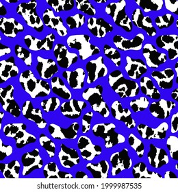 Abstract Hand Drawing Geometric Squares with Leopard Dalmatian Cow Animal Skin Texture Seamless Vector Pattern Isolated Background
