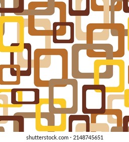 Abstract Hand Drawing Geometric Squares Rectangles Seamless Retro Vector Pattern Isolated Background