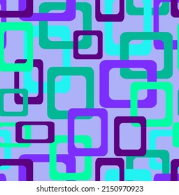 Abstract Hand Drawing Geometric Squares Rectangles Seamless Retro Vector Pattern Isolated Background