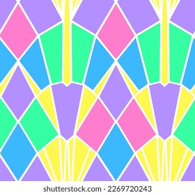 Abstract Hand Drawing Geometric Symmetric Shapes Grid Fence Seamless Vector Pattern Isolated Background