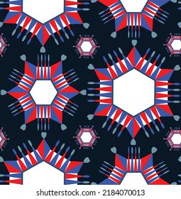 Resumen Plano De Mano Tile Geométrico De Nieve Étnica Lluvia Estrellas Patrón Vector Sin Marea Fondo Aislado
