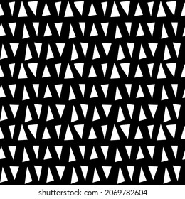 Abstract Hand Drawing Geometric Triangles Tile Seamless Vector Pattern Isolated Background