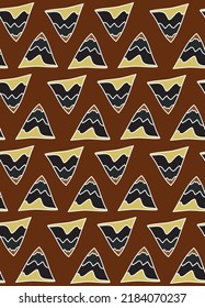 Abstract Hand Drawing Geometric Triangles Mountains Doodle Seamless Vector Pattern Isolated Background