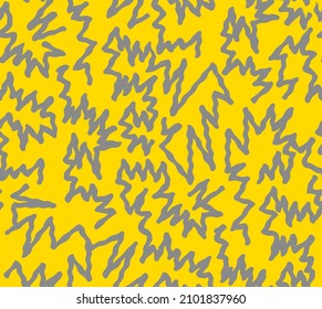 Abstraktes Handzeichnen Geometrisches Wavy Zig Zag Nahtloses Vektormuster, isolierter Hintergrund  