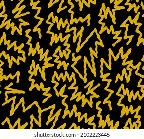 Abstraktes Handzeichnen Geometrisches Wavy Zig Zag Nahtloses Vektormuster, isolierter Hintergrund  