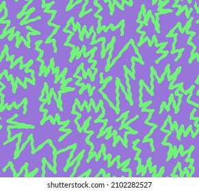 Abstract Hand Drawing Geometric Wavy Zig Zag Seamless Vector Pattern Isolated Background  