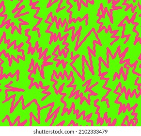 Abstract Hand Drawing Geometric Wavy Zig Zag Seamless Vector Pattern Isolated Background  