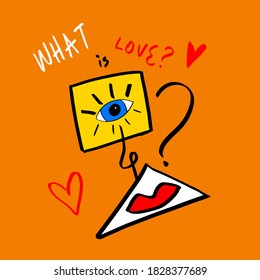 Resumen Dibujo a mano Geométrico Lo que es amor Concepto colocación Patrón vector de impresión Fondo aislado
