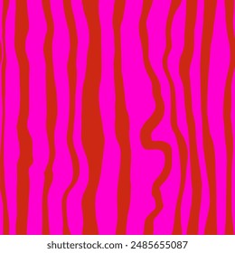 Abstract Hand Drawing Irregular Wavy Liquid Vertical Lines Zebra Tiger Animal Skin Stripes Seamless Vector Pattern Isolated Background