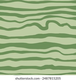 Abstract Hand Drawing Irregular Wavy Liquid Horizontal Lines Zebra Tiger Animal Skin Stripes Seamless Vector Pattern Isolated Background