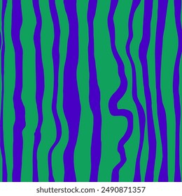 Abstract Hand Drawing Irregular Wavy Liquid Vertical Lines Zebra Tiger Animal Skin Stripes Seamless Vector Pattern Isolated Background