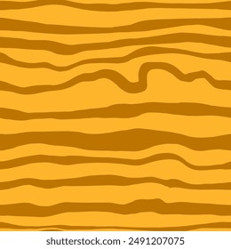 Mano Abstractas Dibujo Irregular Ondulado Líquido Líneas Horizontales Cebra Tigre Animal Piel Rayas Sin Costura Patrón De Vector Fondo Aislado