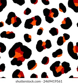 Abstractas dibujo a mano Grande leopardo guepardo jaguar pantera piel animal piel Formas de piel de Vector sin costura patrón de fondo aislado