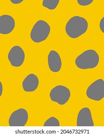 Abstracto Dibujo A Mano Grande Retro Geométrico Dalmático Formas De Piel Animal Sin Margen Patrón Vector Aislado Fondo Amarillo