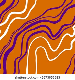 Abstrato Desenho de Mão Camada Líquido Ondulado Líquido Líquido Mármore Listras Linhas Vetor Sem Costura Padrão Isolado Fundo