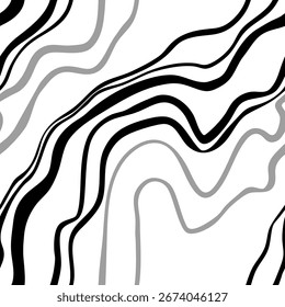 Abstrato Desenho de Mão Camada Líquido Ondulado Líquido Líquido Mármore Listras Linhas Vetor Sem Costura Padrão Isolado Fundo