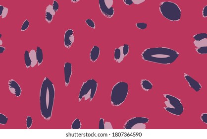 Abstract Hand Drawing Leopard Cheetah Animal Skin Seamless Vector Pattern Isolated Background