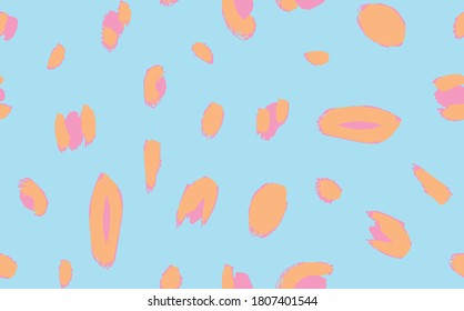 Abstract Hand Drawing Leopard Cheetah Animal Skin Seamless Vector Pattern Isolated Background