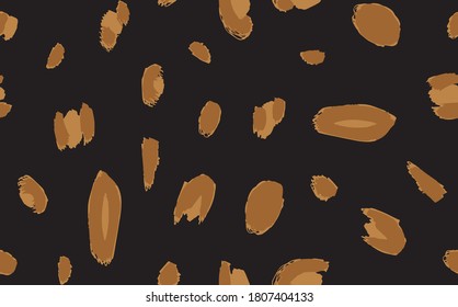 Abstract Hand Drawing Leopard Cheetah Animal Skin Seamless Vector Pattern Isolated Background