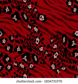 Resumen de la mano Dibujando formas de piel de leopardo de leopardo Cheetah Patrón vector repetido con fondo de rayas de cebra