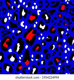 Abstract Hand Drawing Leopard Cheetah Skin Shapes Repeating Vector Pattern Isolated Background 