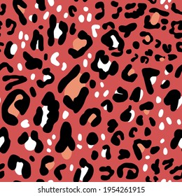 Resumen De La Mano Dibujando El Leopardo Chita Formas De Piel Repetiendo Patrón Vector De Fondo Aislado 
