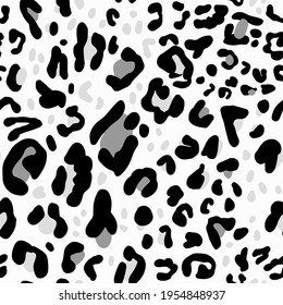 Abstract Hand Drawing Leopard Cheetah Skin Shapes Repeating Vector Pattern Isolated Background 