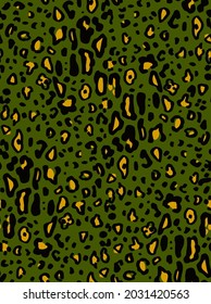 Abstract Hand Drawing Leopard Cheetah Jaguar Animal Skin Seamless Vector Pattern Isolated Background