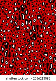Abstract Hand Drawing Leopard Cheetah Jaguar Animal Skin Seamless Vector Pattern Isolated Background