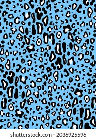 Abstract Hand Drawing Leopard Cheetah Jaguar Animal Skin Seamless Vector Pattern Isolated Background