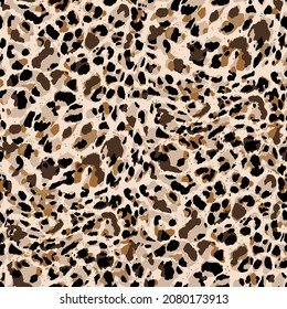 Resumen de la mano Dibujo Leopardo Cheetah Jaguar Piel animal con manchas de manchas Pebbles Patrón vectorial sin mar Fondo aislado 