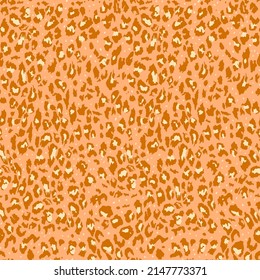 Abstract Hand Drawing Leopard Cheetah Seamless Endless Animal Skin Vector Pattern Isolated Background