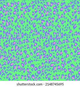 Abstract Hand Drawing Leopard Cheetah Seamless Endless Animal Skin Vector Pattern Isolated Background