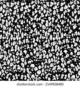 Abstract Hand Drawing Leopard Cheetah Seamless Endless Animal Skin Vector Pattern Isolated Background