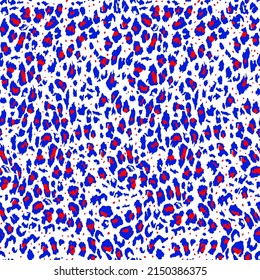 Abstract Hand Drawing Leopard Cheetah Seamless Endless Animal Skin Vector Pattern Isolated Background