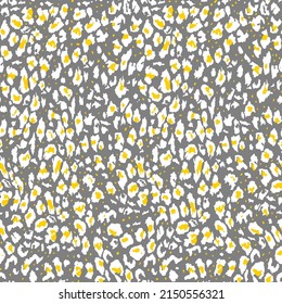 Abstract Hand Drawing Leopard Cheetah Seamless Endless Animal Skin Vector Pattern Isolated Background