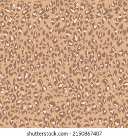 Abstract Hand Drawing Leopard Cheetah Seamless Endless Animal Skin Vector Pattern Isolated Background