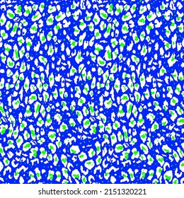 Abstract Hand Drawing Leopard Cheetah Seamless Endless Animal Skin Vector Pattern Isolated Background