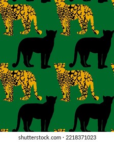 Abstrakte handgezeichnete Leopardenschaumtiere Silhouetten Nahtlose Vektormuster einzeln auf Hintergrund 