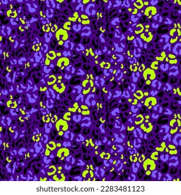 Abstract Hand Drawing Leopard Cheetah Jaguar Animal Skin Seamless Vector Pattern Isolated Background