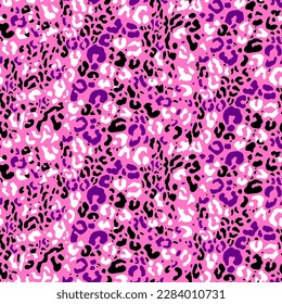 Abstract Hand Drawing Leopard Cheetah Jaguar Animal Skin Seamless Vector Pattern Isolated Background