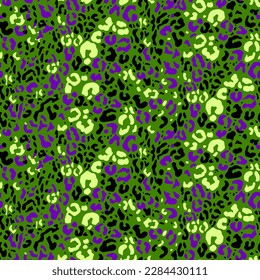 Abstract Hand Drawing Leopard Cheetah Jaguar Animal Skin Seamless Vector Pattern Isolated Background