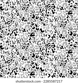 Abstract Hand Drawing Leopard Cheetah Jaguar Animal Skin Seamless Vector Pattern Isolated Background