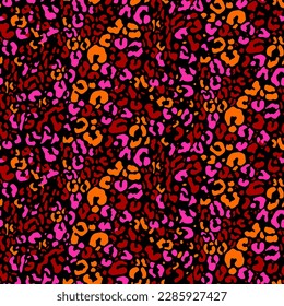 Abstract Hand Drawing Leopard Cheetah Jaguar Animal Skin Seamless Vector Pattern Isolated Background