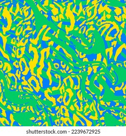 Piel de leopardo de mano abstracta y rayas de cebra líquidas de mármol patrón vectorial sin soldadura fondo aislado