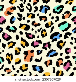 Abstract Hand Drawing Leopard skin. Seamless pattern