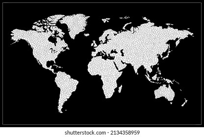 Abstract Hand Drawing Line Art World Map Vector Graphic Design Template For Poster or Background EPS 10